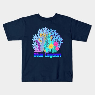 Blue Lagoon, The Story of the Sea, coral reefs Kids T-Shirt